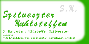 szilveszter muhlsteffen business card