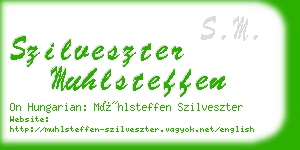 szilveszter muhlsteffen business card